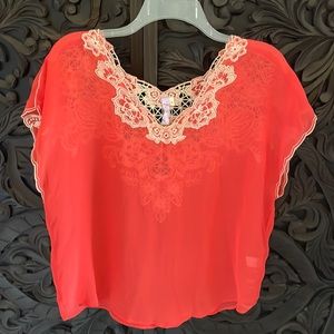 Embroidered sheer shirt